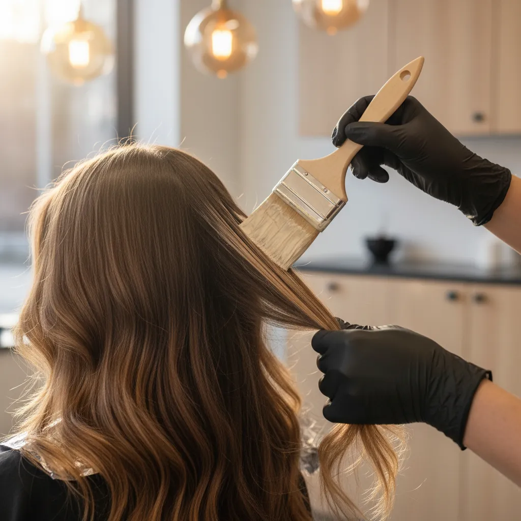 Haarkleur behandeling in salon